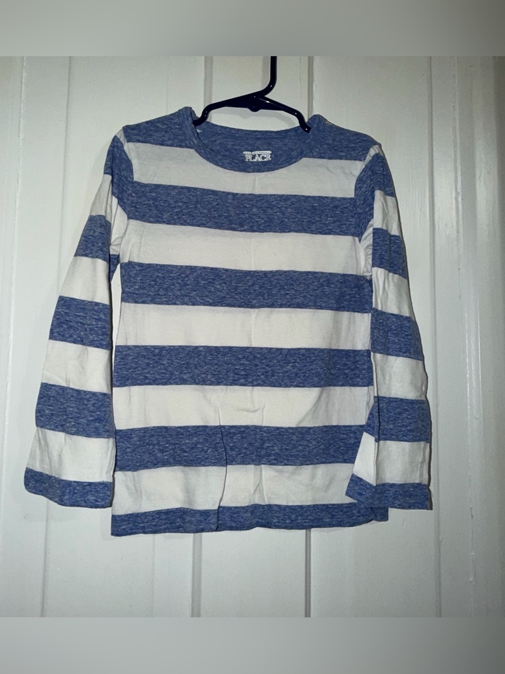 Boys size 5T shirt The Children's Place Blue & White Striped Long-Sleeve Tee